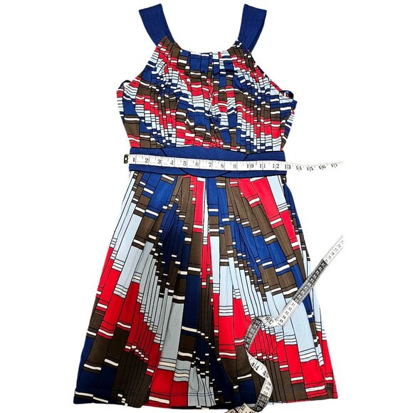 BCBG Max Azria XS Multicolor Geometric Print Sleeveless Dress - Picture 8 of 9